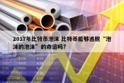 2017年比特币泡沫 比特币能够逃脱“泡沫的泡沫”的命运吗?