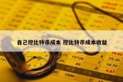 自己挖比特币成本 挖比特币成本收益