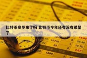 比特币寒冬来了吗 比特币今年还有没有希望了