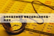 比特币是否椒货币 哪里已经承认比特币是一种货币