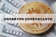 比特币需要卡号吗 比特币账号是什么样子的
